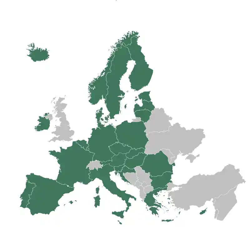 Karta över länder som omfattas av EHDS