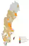 Karta som visar status för anslutning till SDK i kommunerna.