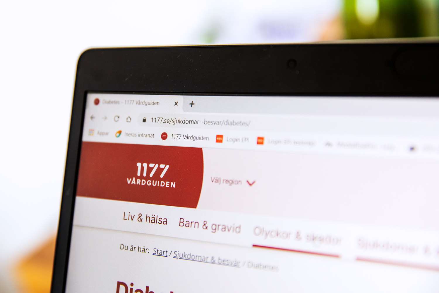 En laptop med webbsidan 177 Vårguiden.