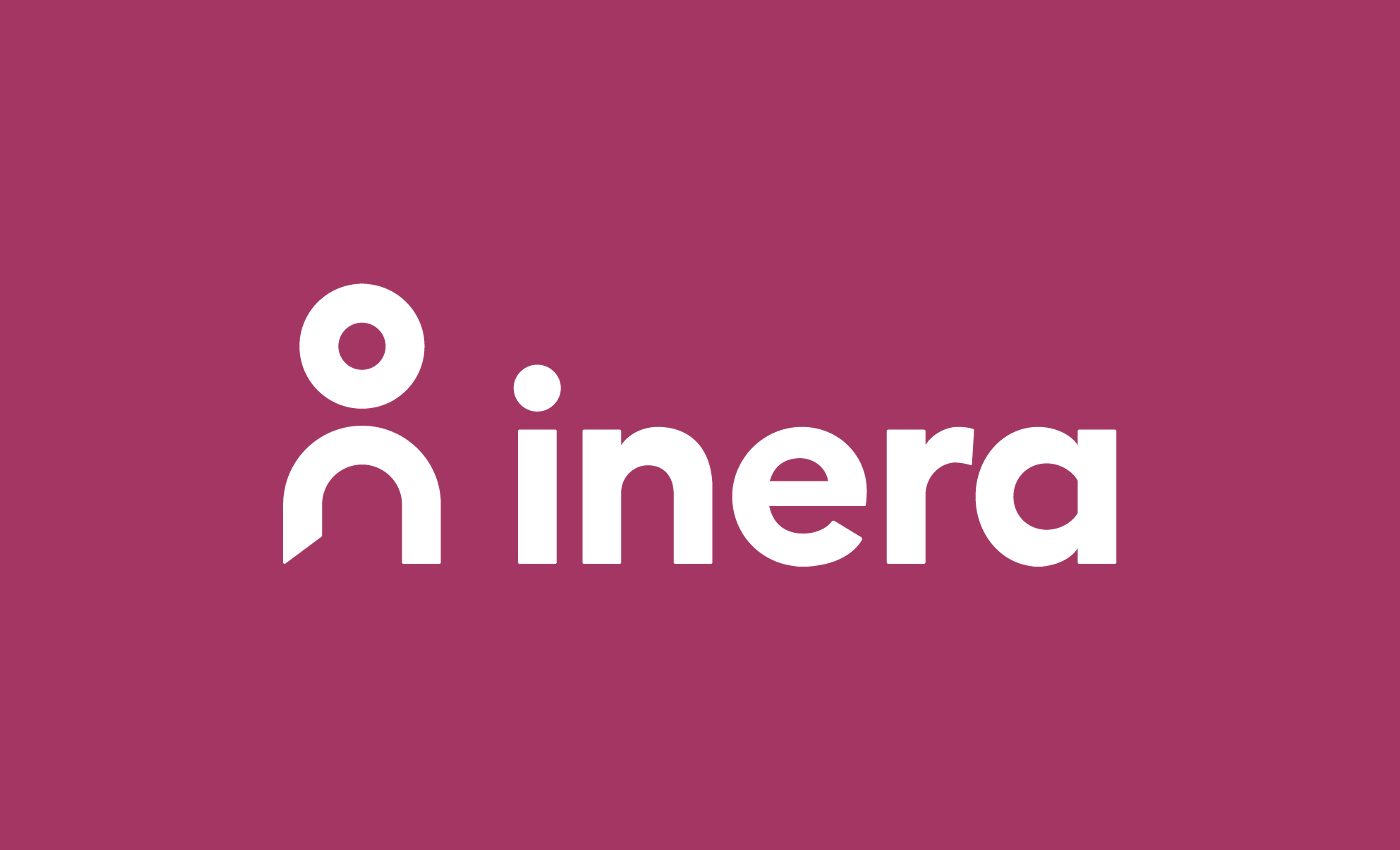 Ineras logotyp i negativt utförande mot Ineras primärfärg.