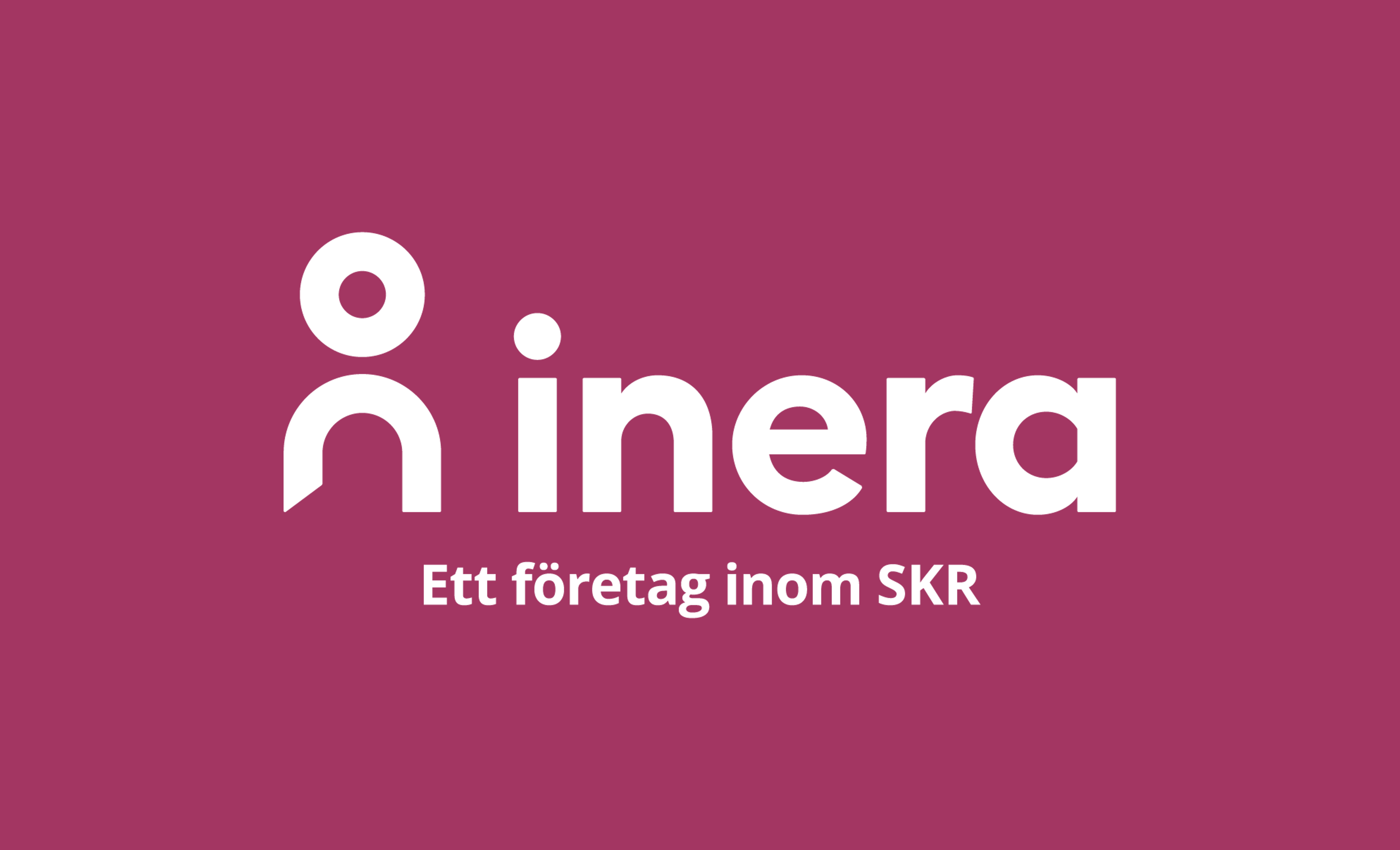 Ineras logotyp med tagline i negativt utförande mot Ineras primärfärg.